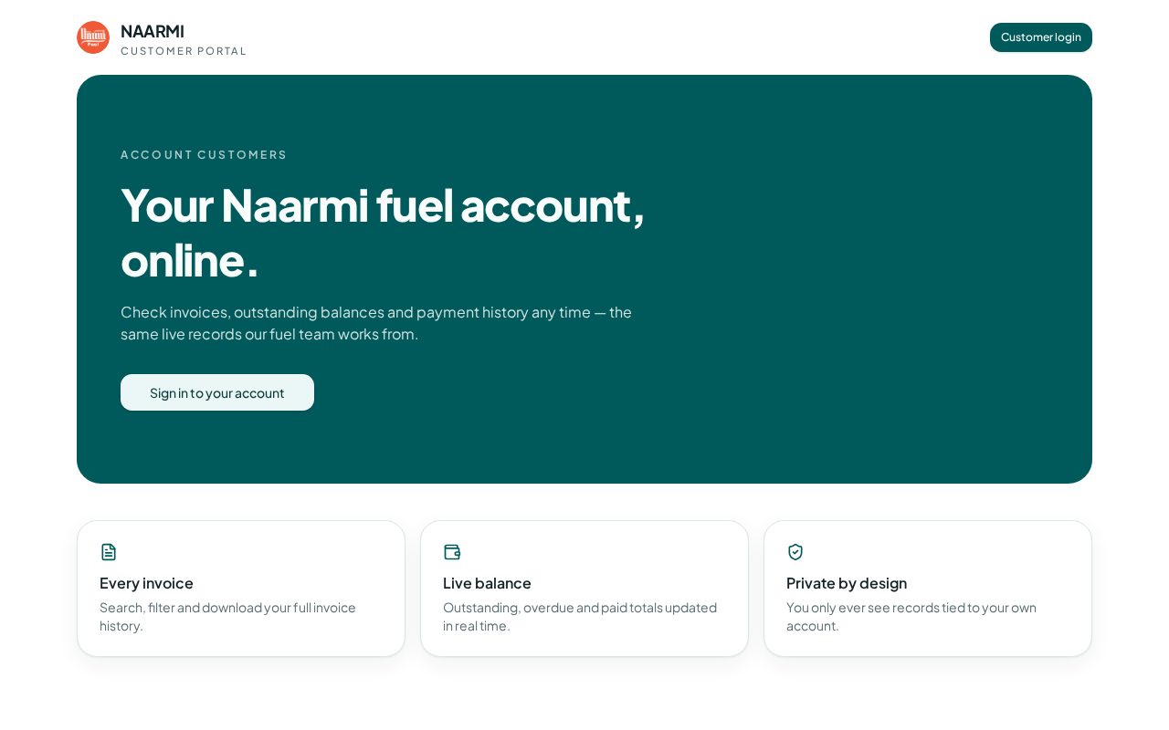 Naarmi Customer Hub screenshot